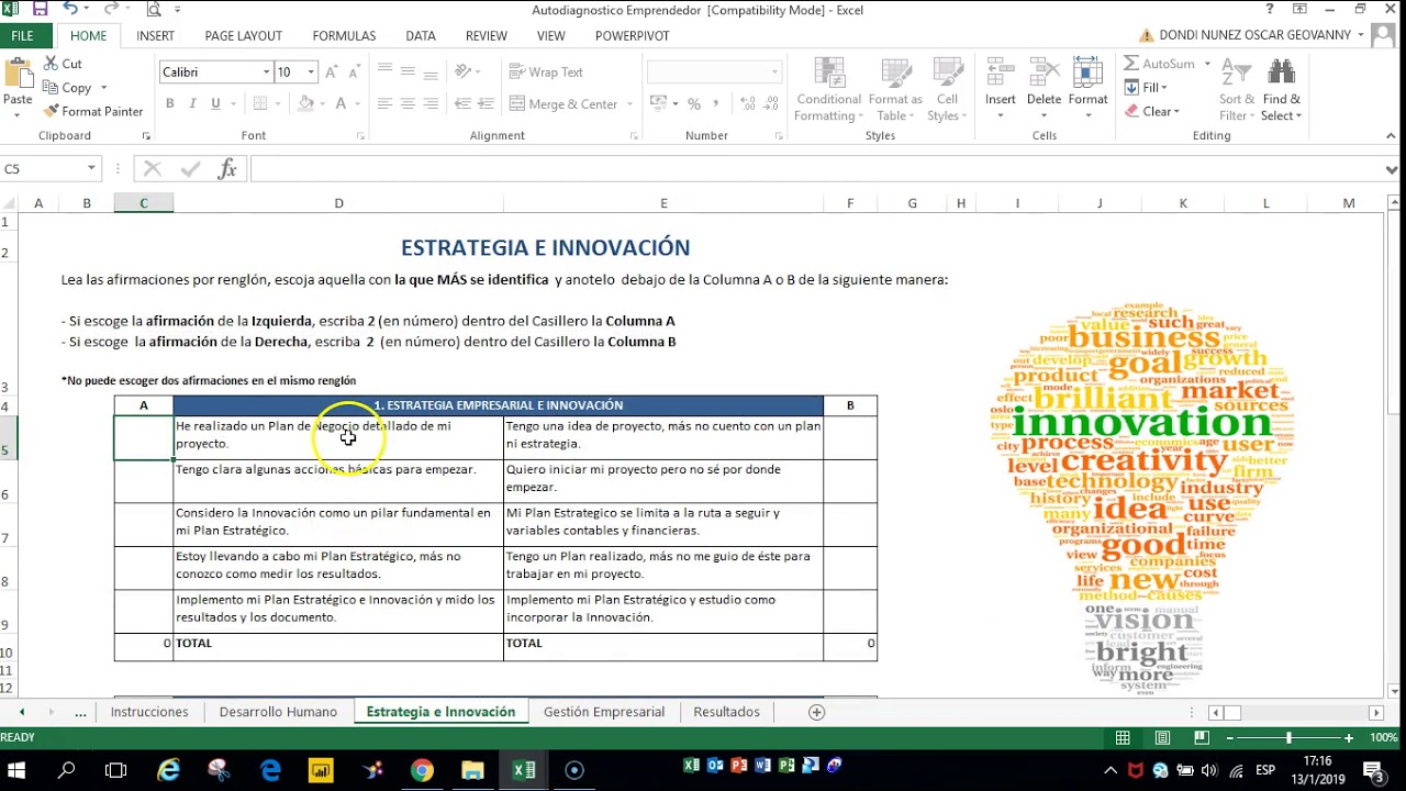Guía de autodiagnóstico AVIE para emprendedores